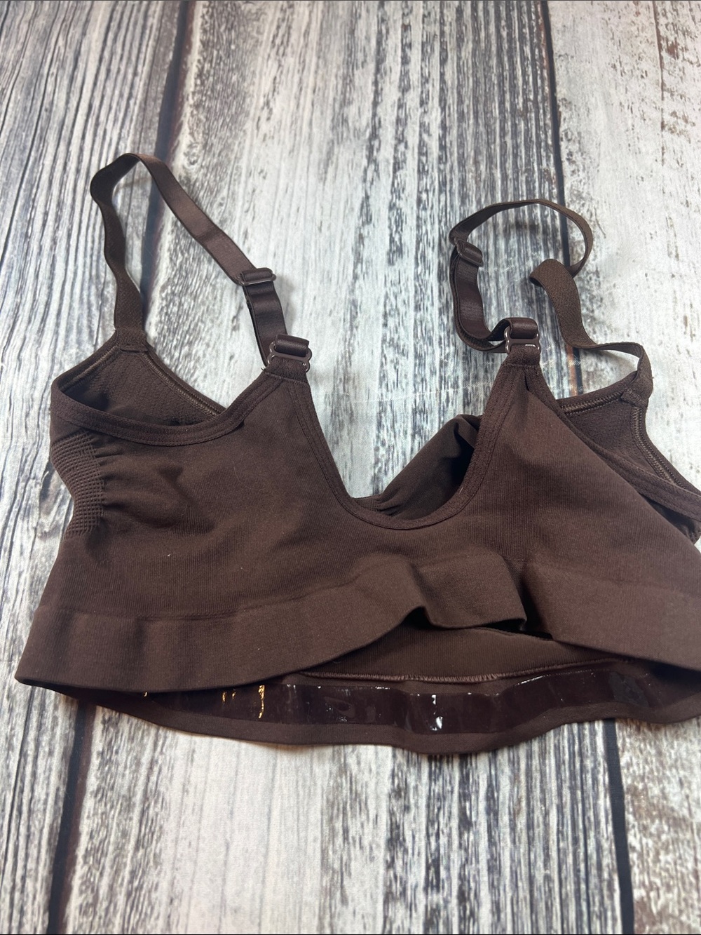 SKIMS Fits Everybody Ruched Scoop Bralette Brown Size M - Picture 4 of 5